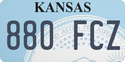 KS license plate 880FCZ