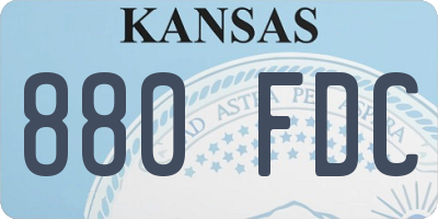 KS license plate 880FDC