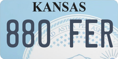 KS license plate 880FER