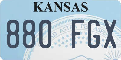 KS license plate 880FGX