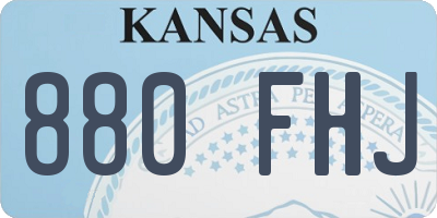 KS license plate 880FHJ