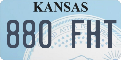KS license plate 880FHT
