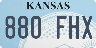 KS license plate 880FHX