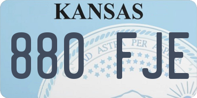 KS license plate 880FJE