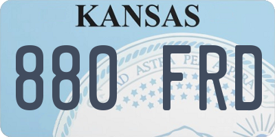 KS license plate 880FRD