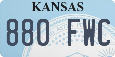 KS license plate 880FWC