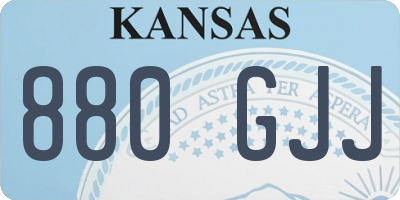 KS license plate 880GJJ