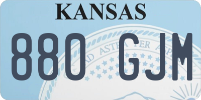 KS license plate 880GJM