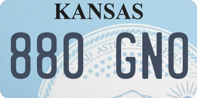 KS license plate 880GNO