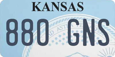 KS license plate 880GNS