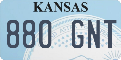 KS license plate 880GNT