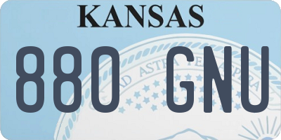 KS license plate 880GNU