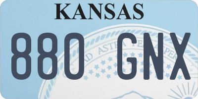 KS license plate 880GNX
