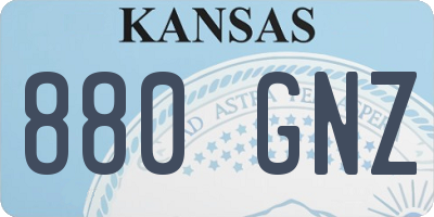 KS license plate 880GNZ