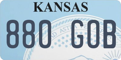 KS license plate 880GOB