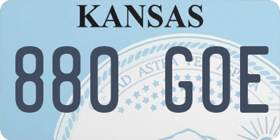 KS license plate 880GOE
