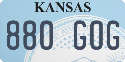 KS license plate 880GOG