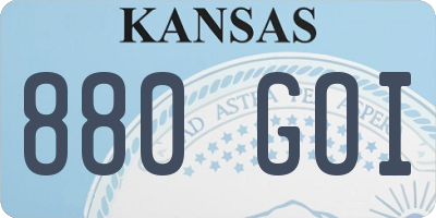 KS license plate 880GOI