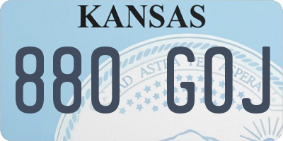 KS license plate 880GOJ