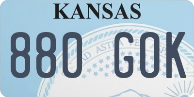 KS license plate 880GOK