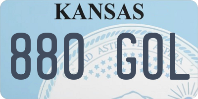KS license plate 880GOL