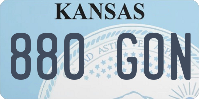KS license plate 880GON