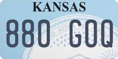 KS license plate 880GOQ