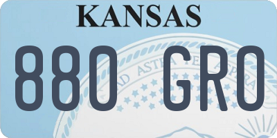 KS license plate 880GRO