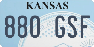 KS license plate 880GSF