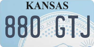 KS license plate 880GTJ