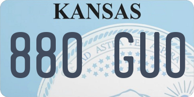 KS license plate 880GUO