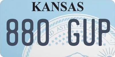 KS license plate 880GUP