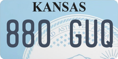 KS license plate 880GUQ