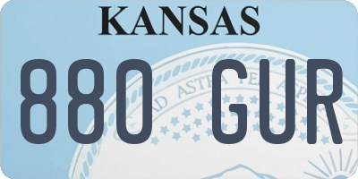 KS license plate 880GUR