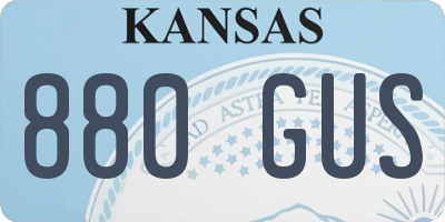 KS license plate 880GUS