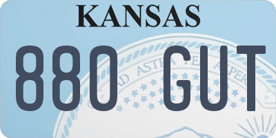 KS license plate 880GUT
