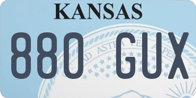 KS license plate 880GUX