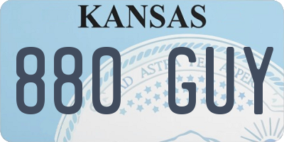 KS license plate 880GUY