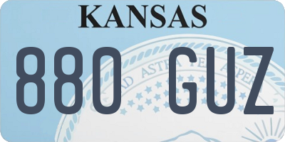 KS license plate 880GUZ