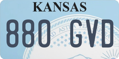KS license plate 880GVD