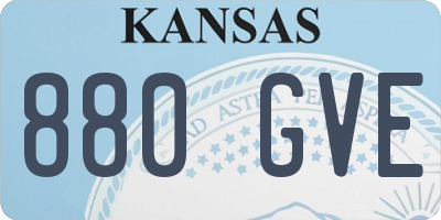 KS license plate 880GVE