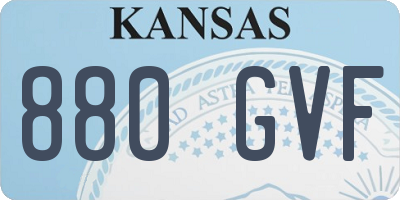 KS license plate 880GVF