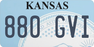 KS license plate 880GVI