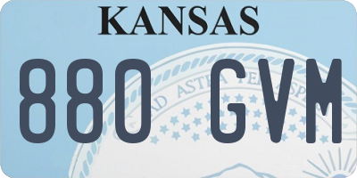 KS license plate 880GVM