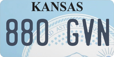 KS license plate 880GVN