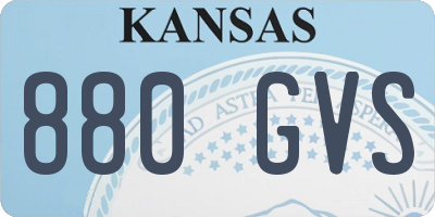 KS license plate 880GVS