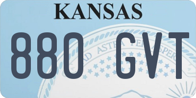 KS license plate 880GVT