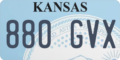 KS license plate 880GVX