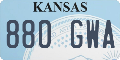 KS license plate 880GWA