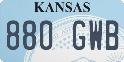 KS license plate 880GWB
